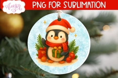 Christmas ornament PNG sublimation, Cute penguin PNG design Product Image 2