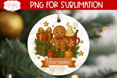 Custom Christmas ornament PNG, Gingerbread man ornament png Product Image 2