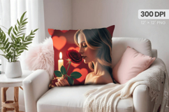 Afro Girl /Woman braided hair Pillow Design, Black Queen PNG Product Image 1