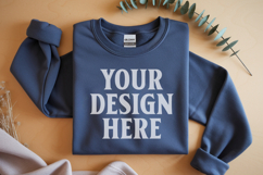 Graphite Heather Gildan 18000 Folded Flat Lay Mockups Product Image 1