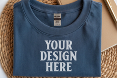 Navy Gildan 5000 Flat Lay Tshirt Mockup, G5000 mockups Product Image 1