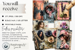 Shabby Chic Romantic Paris Digital Paper Crafting Collection Product Image 2