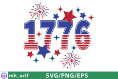 Retro 4th of July 1776 PNG SVG T-shirt Design Product Image 4