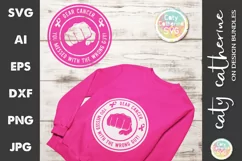 Dear Cancer Wrong Guy Cancer Ribbon Fist SVG Cut File Product Image 1