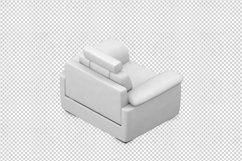 Isometric Arm Chair 3D isolated render Product Image 1