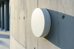 rounded Sign Board Mockup on Building Wall Product Image 2