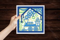 Papercut 3D Train Engine Lightbox Layered Template Product Image 3