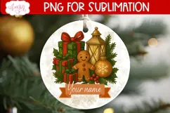 Custom Christmas ornament PNG, Gingerbread man ornament png Product Image 3
