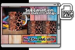 Leopard Sparkle &amp; Flower Burst Mug Covers 15oz 11oz Product Image 1