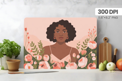 Afro Girl/Woman Melanin braided hair Cutting Board PNG Desig Product Image 1