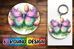 Luminous Round Designs Sublimation PNG, Butterfly Product Image 1