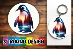 Cozy Round Keychain PNG Magic, Animals Art Product Image 1