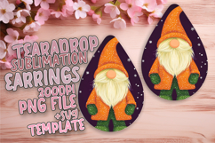 Unique Teardrop Earrings PNG Template , Gnome Product Image 1