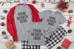 Christmas Family Matching Group T-Shirt Mockups | Holiday Fl Product Image 1