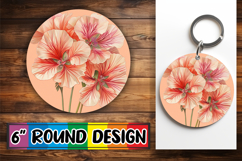 Elegant Keychain Circle PNG Artwork , Beauty Flower Product Image 1