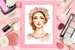 Watercolor Clipart: Beautiful Women's Faces Product Image 4