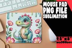 Radiant Mouse Mat PNG Style, Cute Dino Product Image 1