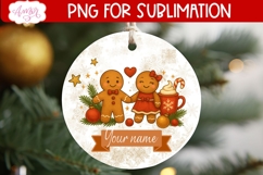 Custom Christmas ornament PNG, Gingerbread man ornament png Product Image 3