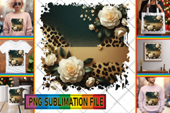 BLISSFUL TSHIRT Sublimation PNG, Leopard Prints Product Image 1