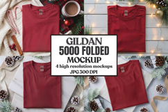 Gildan 5000 Folded Christmas Mockup, G5000 mockup Product Image 1
