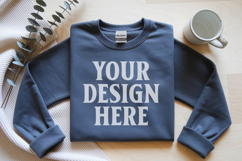 Graphite Heather Gildan 18000 Folded Flat Lay Mockups Product Image 1