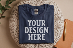 Navy Gildan 5000 Flat Lay Tshirt Mockup, G5000 mockups Product Image 1