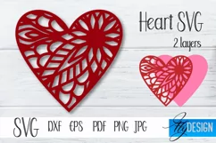 Floral Heart SVG. Mandala Heart SVG. Valentines Day SVG. 1-5 Product Image 1