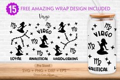 20oz Virgo Libbey Glass Can Svg, Zodiac, Horoscope Sig Product Image 1