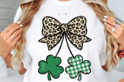 St Patrick's Day png | Shamrock Bow Shirt Design Product Image 2