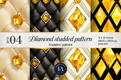 Yellow &amp; black Diamond studded digital paper, Sequin texture Product Image 1
