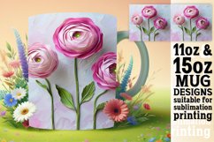 Elegant Floral Serenity: Sublimation 11oz/15oz Mug Product Image 1
