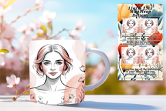 Glamorous 15oz Mug Wrap Png Artwork , Beauty Woman Product Image 1
