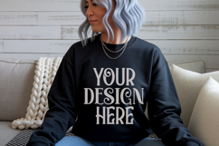 Black Gildan 18000 Sweatshirt Mockup,G18000 Crewneck Sweatsh Product Image 1