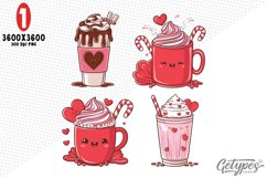 Valentine Coffee Sublimation Clipart - High Quality Design Product Image 1