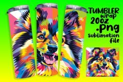 Unique Abstract Dog Design Wrap 20oz Sublimation Product Image 1