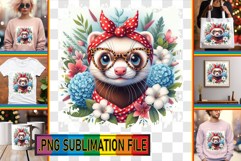 Cheerful PNG Art for TSHIRTS, Cute Animals Product Image 1