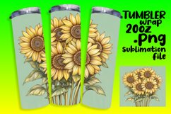 20oz Sublimation Tumbler Wrap Watercolor Flower Design Product Image 1