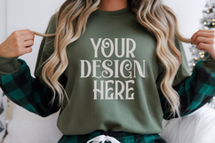 Christmas Gildan 18000 Military Green Crewneck Sweatshirt Mo Product Image 1