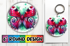 Joyful Round Keychain Magic PNG, Butterfly Product Image 1