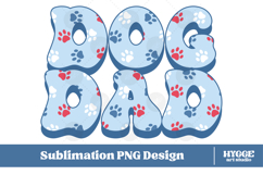 American Dog Dad 4th of July USA Paw DTF PNG Sublimation Product Image 1
