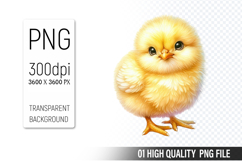 Cute Chicken, Animal Sublimation Clipart PNG Product Image 1