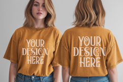 Mustard Comfort Colors 1717 Front &amp; back T shirt Mockup Product Image 1