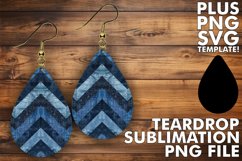 Jeans Luster Earrings Sublimation Product Image 1
