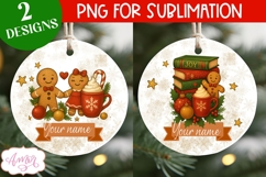 Custom Christmas ornament PNG, Gingerbread man ornament png Product Image 1