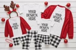 Christmas Family Matching Group T-Shirt Mockups | Holiday Fl Product Image 1