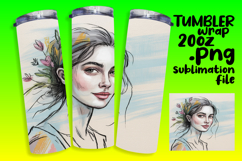 SLEEK PNG Tumbler Design 20oz , Beauty Woman Product Image 1