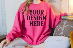 Heliconia Gildan 18000 Crewnwck Sweatshirt Mockup, gildan Product Image 1