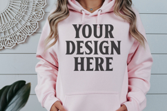 Light Pink Gildan 18500 Hoodie Mockup, G18000 Hoodie Mod Product Image 1