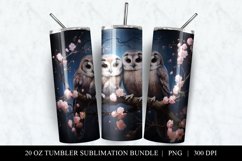 Adorable Owls 20 oz Skinny Tumbler Sublimation PNG Product Image 2