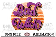 Bad Witch Sublimation Design, Vintage, Retro Halloween Product Image 1